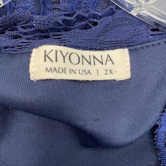 Kiyonna Blue Lace Maxi Dress | Plus Size XXL, Synthetic - Picture 3 of 5